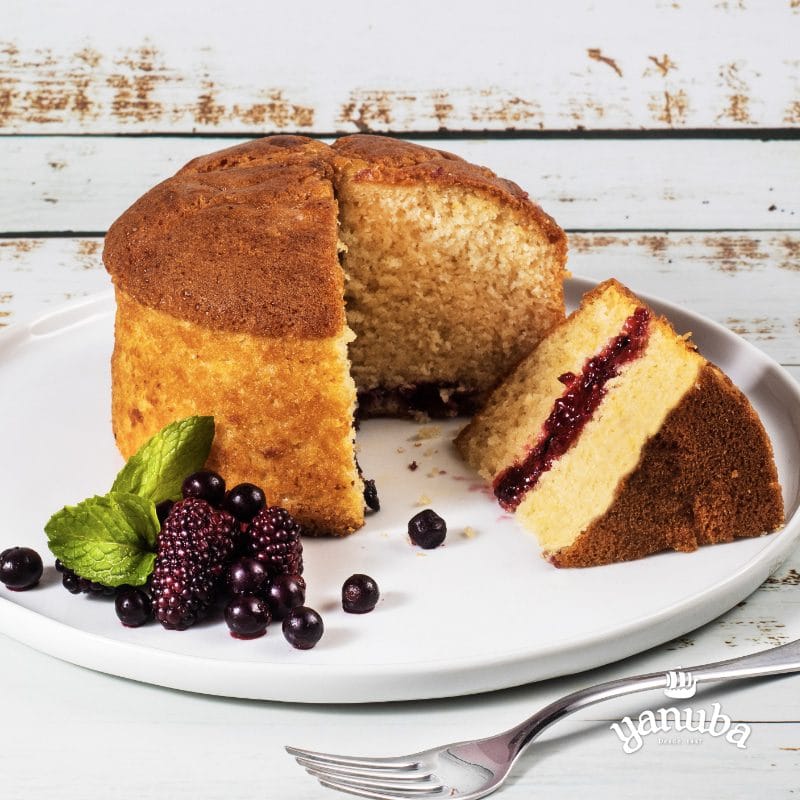 Ponqué de Frutos Rojos sin Azúcar